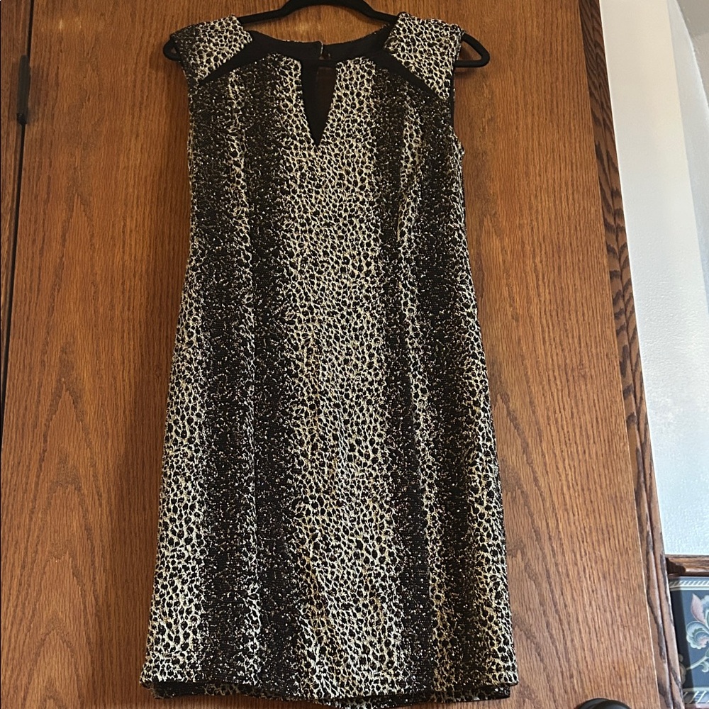 Scarlett sparkly leopard Print Midi Dress
